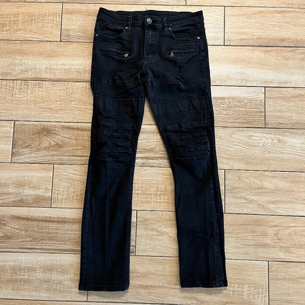 Mens P100 Platform 100 Black Jeans - 32x32